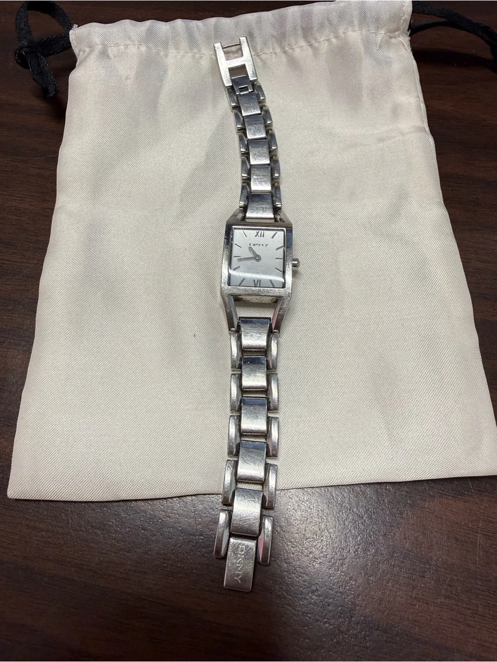 DKNY Silver Tone Square Face Women's Bracelet Watch